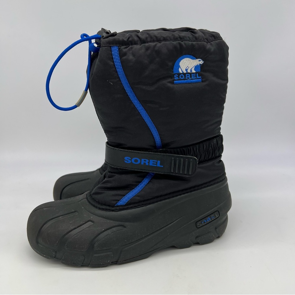Sorel Flurry NY1810-010 Insulated Lined Black/Blue Snow Winter Boots Size 6 - Picture 4 of 16